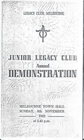 Programme, Junior Legacy Club Annual Demonstration 1942, 1942