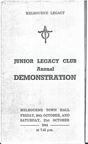 Programme, Junior Legacy Club Annual Demonstration 1944, 1944