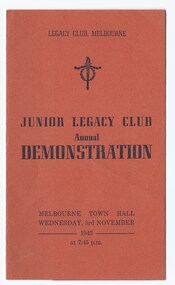 Programme, Junior Legacy Club Annual Demonstration 1943, 1943