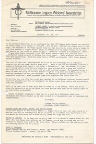 Journal - Newsletter, Melbourne Legacy Widows' Newsletter 1987-1990, 1987 to 1989