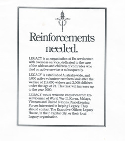 Document, Reinforcements needed