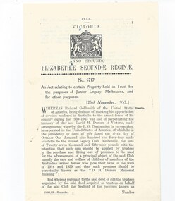 Legal record, 1953 Victoria : No 5717, 1953
