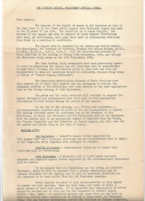 Document, The "Junior Legacy, Melbourne" Special Appeal 1956, 1956