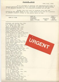 Document, Melbourne Legacy 24 July 1956, 1956