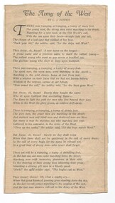 Newspaper - Poem, The Army of the West by C.J. Dennis, 25 April 1929