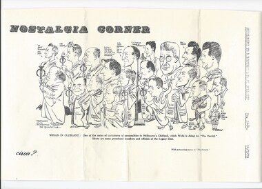 Drawing, Nostalgia Corner : Supplement to Melbourne Legacy Bulletin 24/7/79, 1979