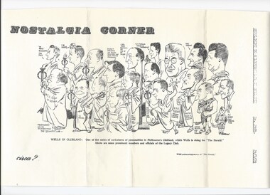 Drawing, Nostalgia Corner : Supplement to Melbourne Legacy Bulletin 24/7/79, 1979