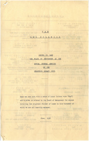 Programme - Document, programme, The Leg Pulletin, 1930
