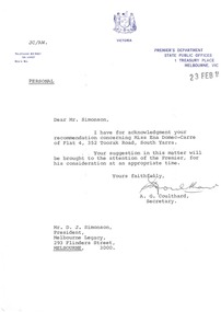 Letter, Enez Domec-Carre, 1971