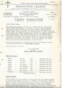 Journal - Newsletter, Legacy Newsletter 1965-1966, 1965 and 1966