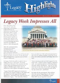 Pamphlet - Newsletter, Melbourne Legacy Highlights, 2007, 2008, 2009, 2010, 2011, 2012