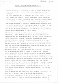 Document - Obituary, Colonel William Donovan Joynt, V.C
