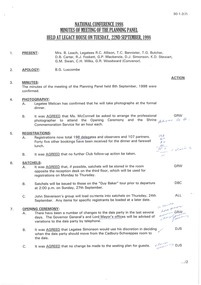 Document - Document, minutes, National Conference 1998 Minutes of the Planning Panel, 1998