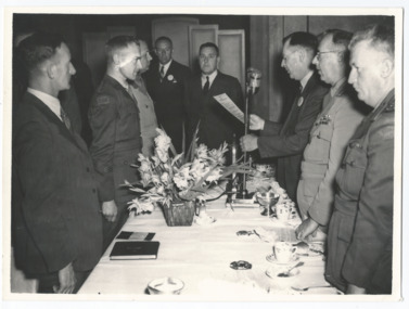 Photograph, Induction of first Junior Legatee into Melbourne Legacy, 1943