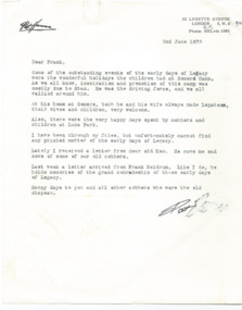 Letter, Pat Hanna, 'Digger', 1972