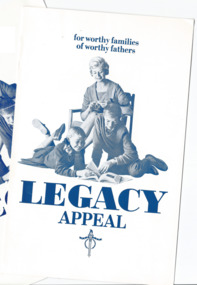 Pamphlet, Legacy Appeal - for worthy families of worthy fathers, 1962