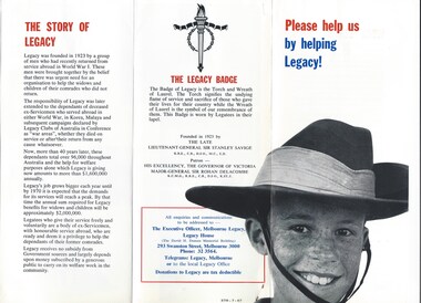 Pamphlet - Document, brochure, Please help us by helping Legacy!, 1967