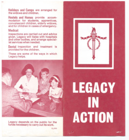 Pamphlet - Document, brochure, Legacy in action, 1971