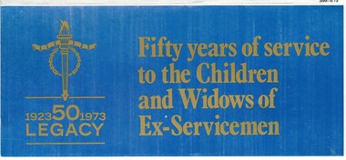 Pamphlet, Fifty years of service to the Children and Widows of Ex-Servicemen, 1973