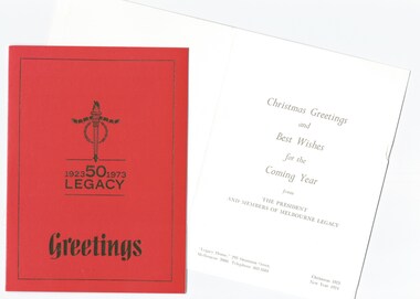 Card, Christmas Cards (for fundraising), 1973