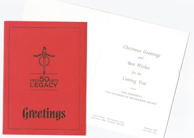 Card, Christmas Cards (for fundraising), 1973