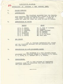 Document - Document, agenda, Legacy Club : Proceedings at Luncheon (H6), 1928