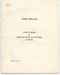 Document, A summary of the work and scope of the Committees and Sub-Committees of the Club. December 1937. (H11), 1937