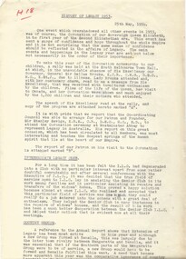Document, History of Legacy 1953 (H18), 1954