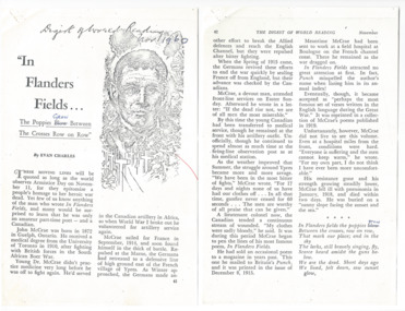 Document - Document, article, In Flanders Fields - Digest of World Reading Nov 1960 (H25), 1960