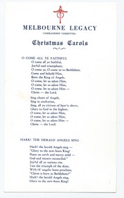 Programme - Document, programme, Comradeship Committee Christmas Carols