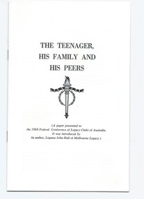 Booklet - Document, brochure, The Teenager, His Family and His Peers, 1968