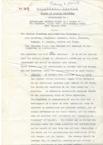 Document, Report of Special Committee (H29), 1948