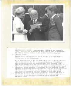 Photograph, The Queen and Legatee Donovan Joynt