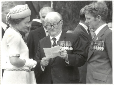 Photograph, The Queen and Legatee Donovan Joynt, 1977