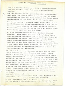 Document, Colonel William Donovan Joynt, V.C