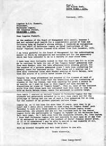Letter, Enez Domec-Carre, 02/1973