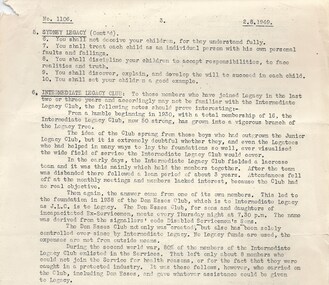 Document, Intermediate Legacy Club, 02/08/1949