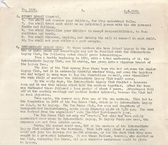 Document, Intermediate Legacy Club, 02/08/1949