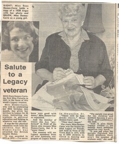 Newspaper - Article, Salute to a Legacy Veteran, 1988