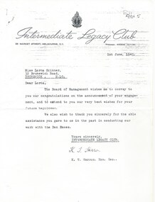 Letter, Intermediate Legacy Club