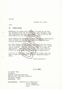 Document - Document, letter, Re:  Blamey House