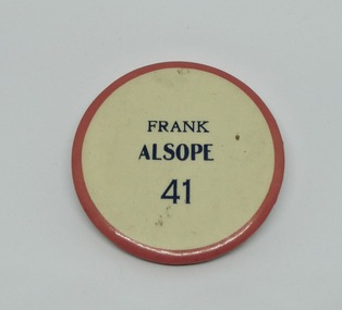 Badge, Legatee Frank Alsope's Member Badge