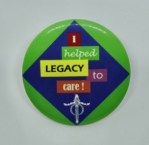 Badge, I helped Legacy to care!, 1980s