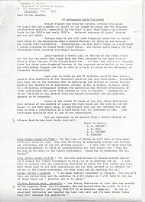 Document - Document, letter, Ex-Legatee Louis Vavijinski, 1969