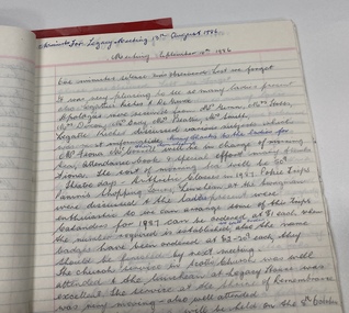 Book - Document, minutes, Melbourne Legacy Widows' Club Minute Book