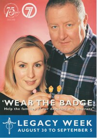 Poster, Wear the Badge. Help families of our departed war veterans', 1998