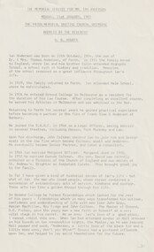 Document - Eulogy, Memorial Service for Legatee Ian Anderson