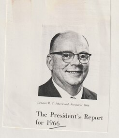 Document - Article, Legatee R S Isherwood, President 1966