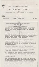 Article, Bulletin VALE Legatee John Ernest Cooper