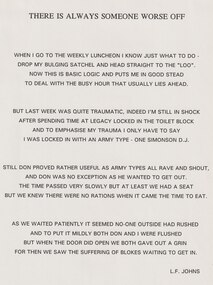 Document - Poem, There is always someone worse off